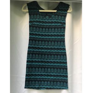 Green printed mini dress